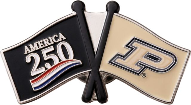 Purdue Flag with America 250 Logo Lapel Pin