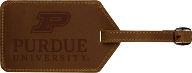 Purdue Boilermakers Leather Luggage Tag