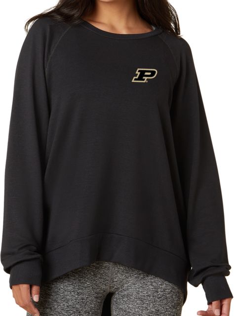 Purdue Boilermakers Beyond Yoga Cozy Fleece Oversized Pullover Crew