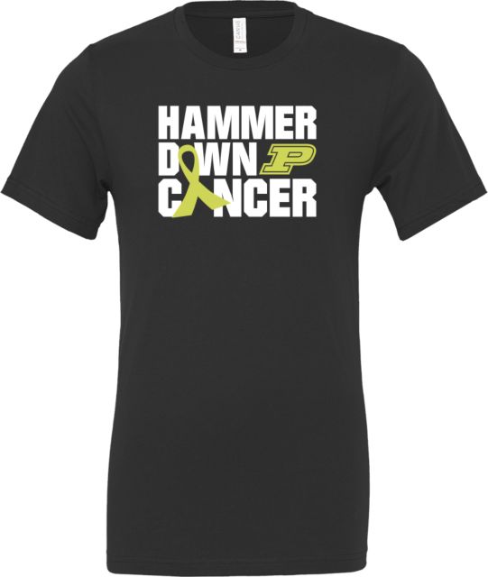 Purdue Boilermakers Hammer Down Cancer Short Sleeve T-Shirt
