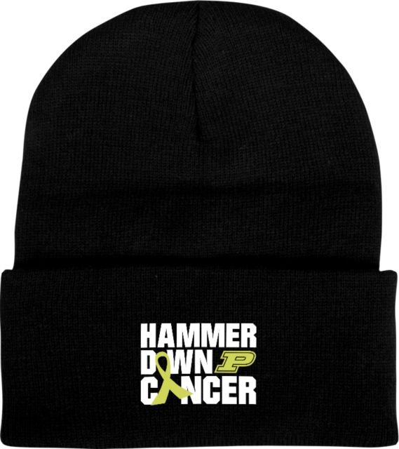 Purdue Boilermakers Hammer Down Cancer Beanie