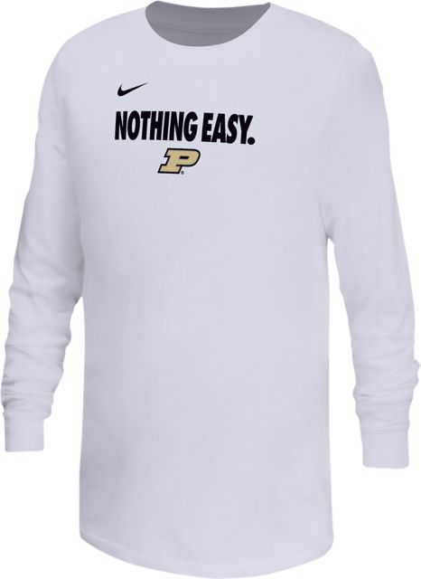 Purdue Boilermakers Basketball Nothing Easy 2025 Bench Youth Long Sleeve T-Shirt