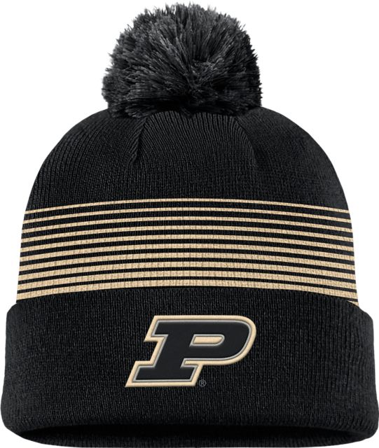 Purdue Boilermakers Youth Striped Pom Beanie