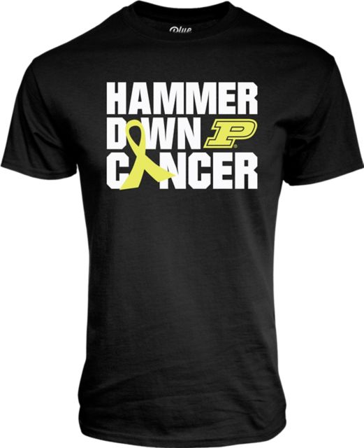 Purdue Boilermakers Hammer Down Cancer Short Sleeve T-Shirt