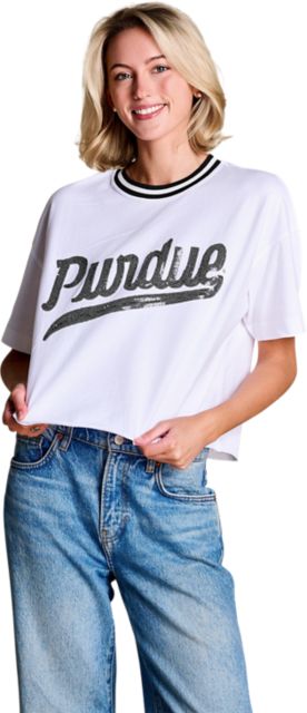 Purdue Boilermakers Women's Sequin Short Sleeve T-Shirt
