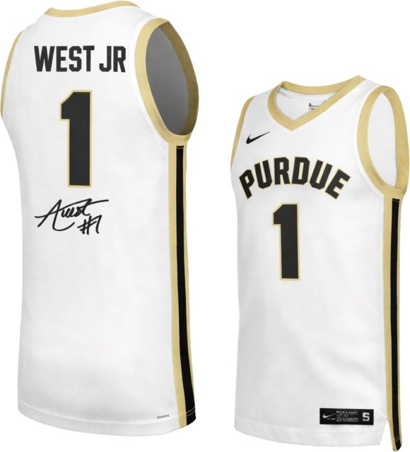 Purdue Boilermakers Men's Basketball Autographed Replica Jersey A WEST JR