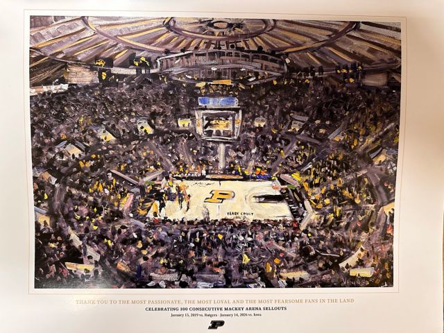 Purdue Boilermakers Basketball 100th Sellout Poster