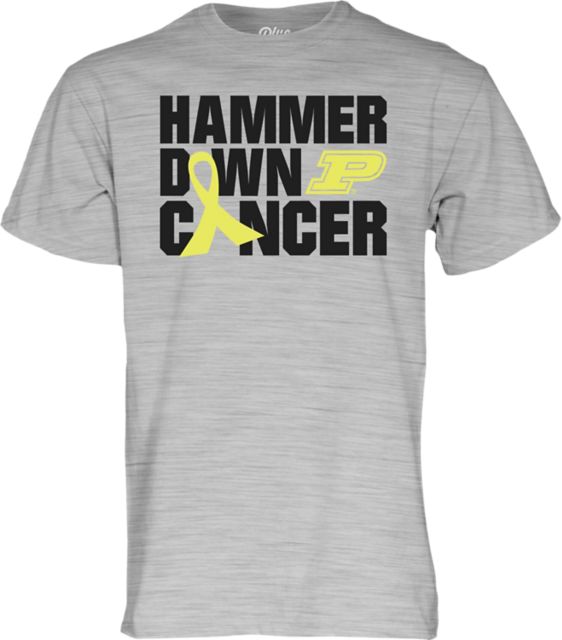 Purdue Boilermakers Hammer Down Cancer Short Sleeve T-Shirt