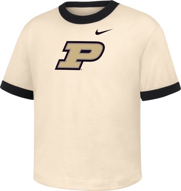 Purdue Boilermakers Youth Cropped Ringer Short Sleeve T-Shirt