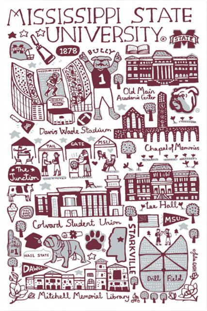 Mississippi State Bulldogs 12x18 Poster