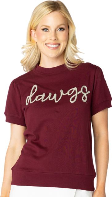 Mississippi State Bulldogs Women's Glitter Short Sleeve T-Shirt