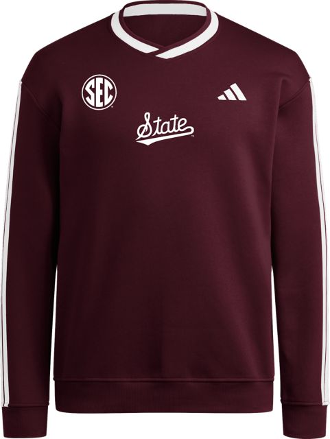 Mississippi State Bulldogs 3 Stripe Crewneck Sweatshirt