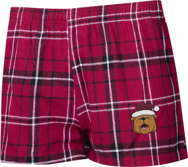 Mississippi State Bulldogs Santa Women's Flannel Shorts