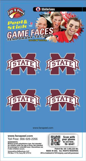 Mississippi State Bulldogs Game Face Tattoos