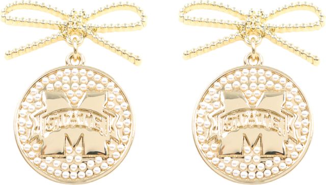 Mississippi State Bulldogs Peal Medalionb Earrings