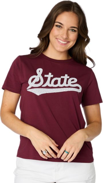 Mississippi State Bulldogs Women's Sequin Short Sleeve T-Shirt