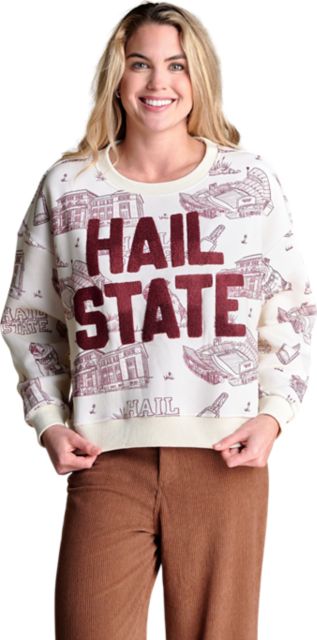 Mississippi State Bulldogs Women's Team Toile Crewneck Sweatshirt