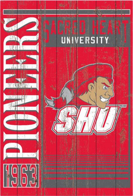 Sacred Heart University 25''x 36'' Showcase Plank Sign - ONLINE ONLY