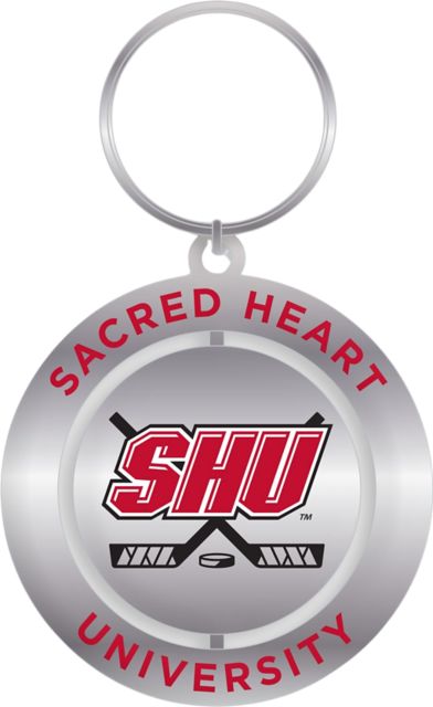 Sacred Heart University Hockey Spinner Keychain