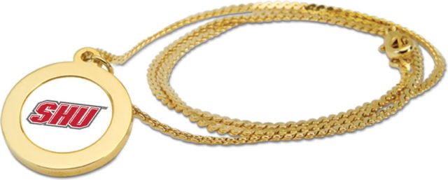 CSI Gold Pendant Necklace With Colored Medallian - ONLINE ONLY