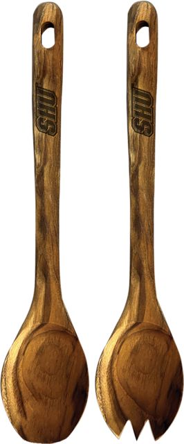 Sacred Heart University Teak Fork and Spoon Set