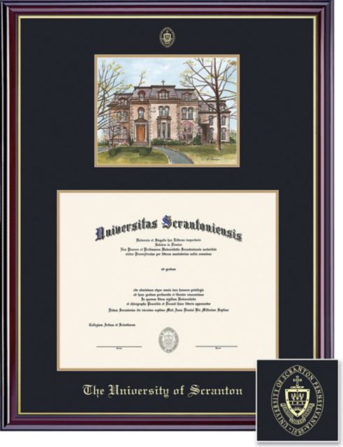 University of Scranton 11'' x 14'' Windsor Master's Diploma Frame with Lithograph