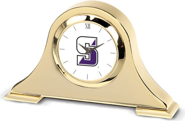 CSI Gold Napoleon Desk Clock With Colored Medallion - ONLINE ONLY