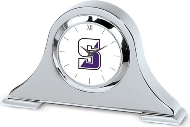 CSI Silver Napoleon Desk Clock With Colored Medallion - ONLINE ONLY