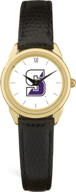 CSI Women's Black Leather Watch(Gift Boxed) With Colored Medallion - ONLINE ONLY