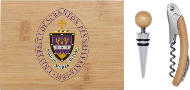 University of Scranton Bamboo Wine Tool Set