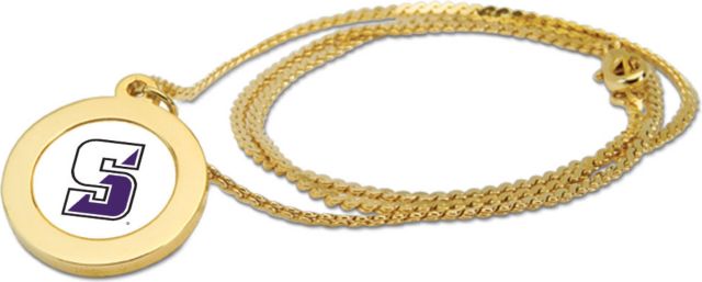 CSI Gold Pendant Necklace With Colored Medallian - ONLINE ONLY