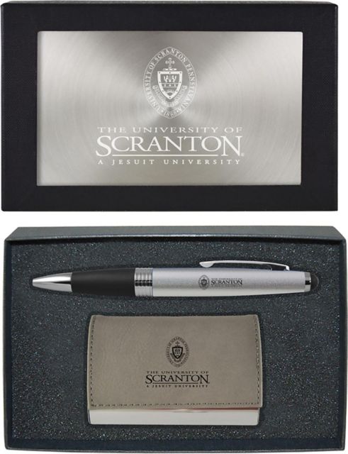 University of Scranton Business Card Holder And Pen Set