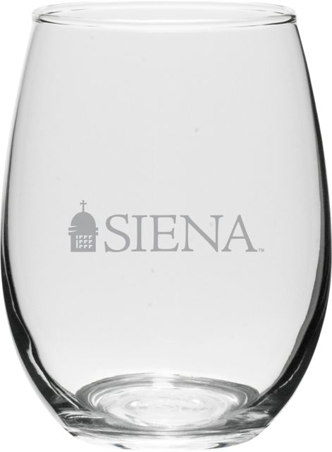 Siena University 15 oz. Stemless Wine Glass