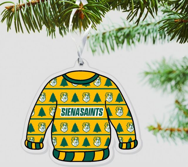 Siena University Saints 3'' x 4'' Etched Ornament