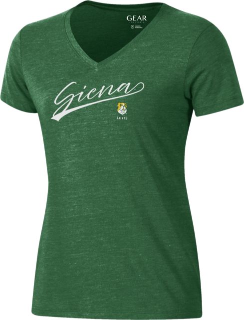 Siena University Saints Women's V-Neck Short Sleeve T-Shirt