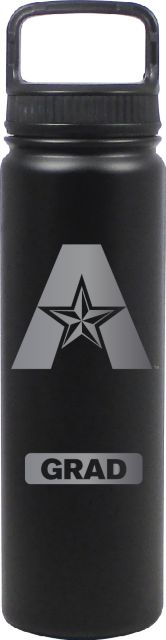 24 oz Matte Black Stainless Steel Water Bottle Grad