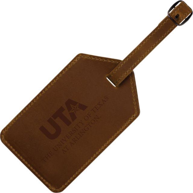 University of Texas at Arlington Leather Luggage Tag