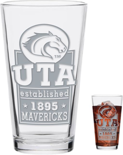 University of Texas at Arlington Mavericks Engraved Pint Glass