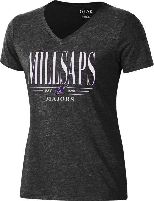 Millsaps College Majors Women's V-Neck Short Sleeve T-Shirt