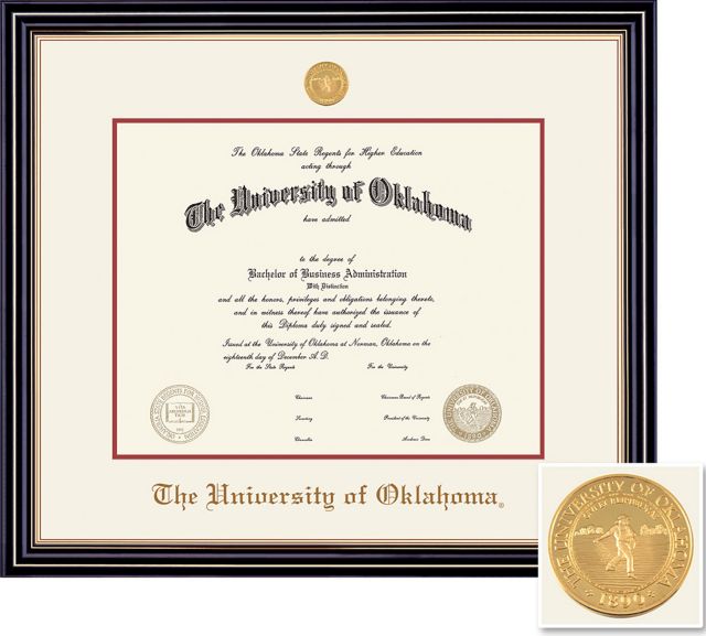University of Oklahoma 8.5'' x 11'' Prestige Diploma Frame