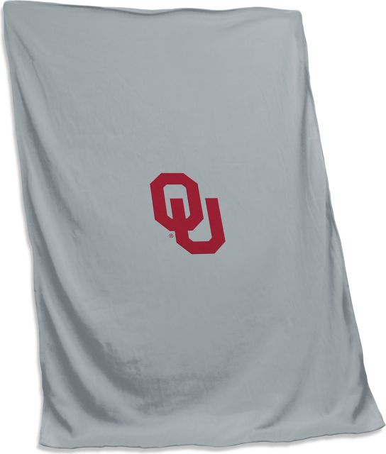 University of Oklahoma Gray Swtshirt Blanket Screened - ONLINE ONLY