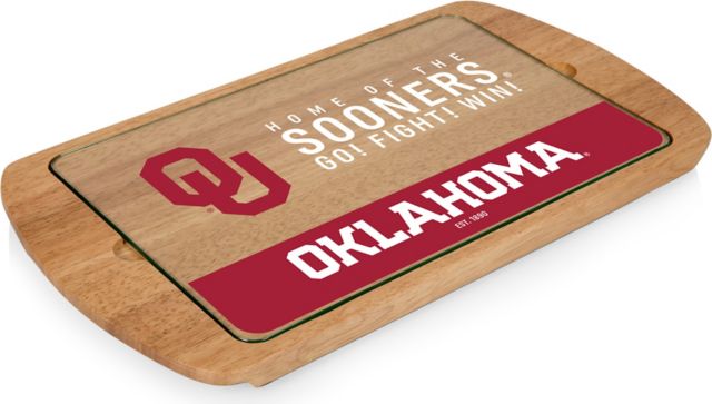 University of Oklahoma Billboard Glass Top Serving Tray - ONLINE ONLY