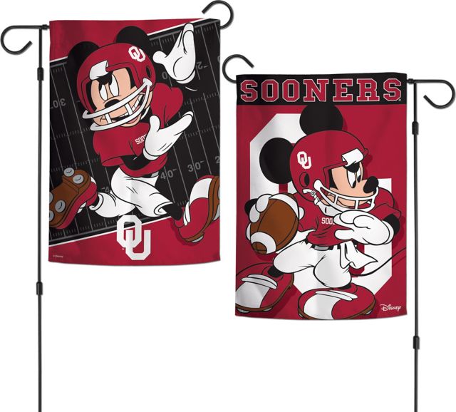 University Of Oklahoma 12''X18'' 2-Sided Garden Flag-Mickey Mouse  - ONLINE ONLY