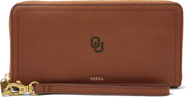 Fossil Leather Logan RFID Zip Around Clutch - Brown - ONLINE ONLY