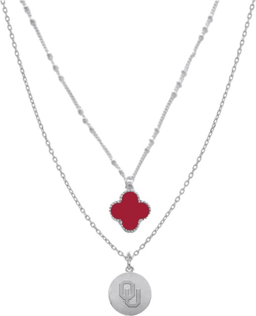 University of Oklahoma Clover Necklace