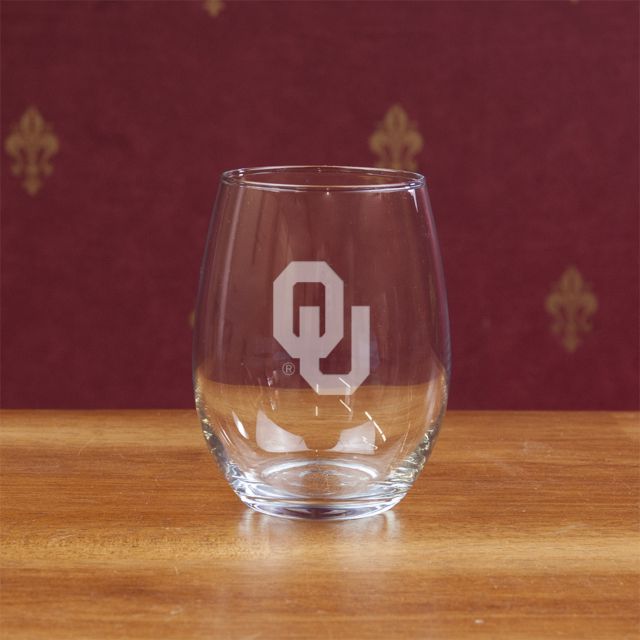 University of Oklahoma 15 Oz. Stemless Wine Glass