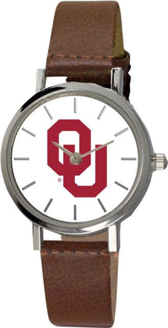 University of Oklahoma 28 mm Ladies Leather Watch