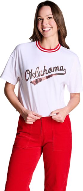 University of Oklahoma Women's Sequin Short Sleeve T-Shirt