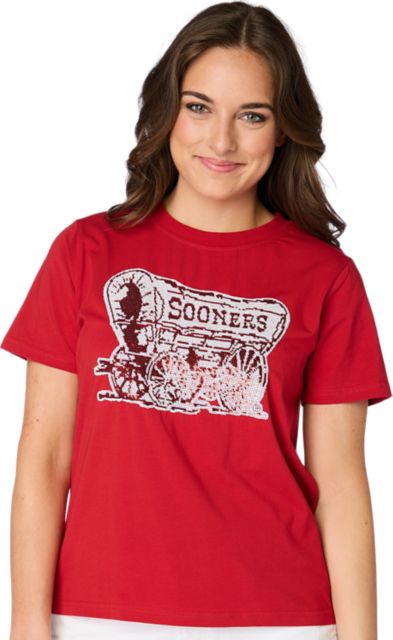 University of Oklahoma Women's Sequin Short Sleeve T-Shirt