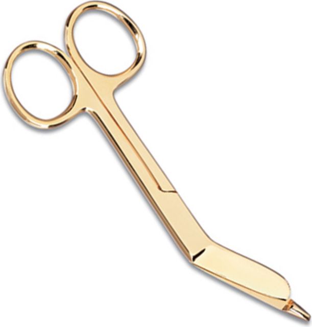 4.5IN GOLD PLATED BANDAGE SCISSOR IN SLIDE PACK